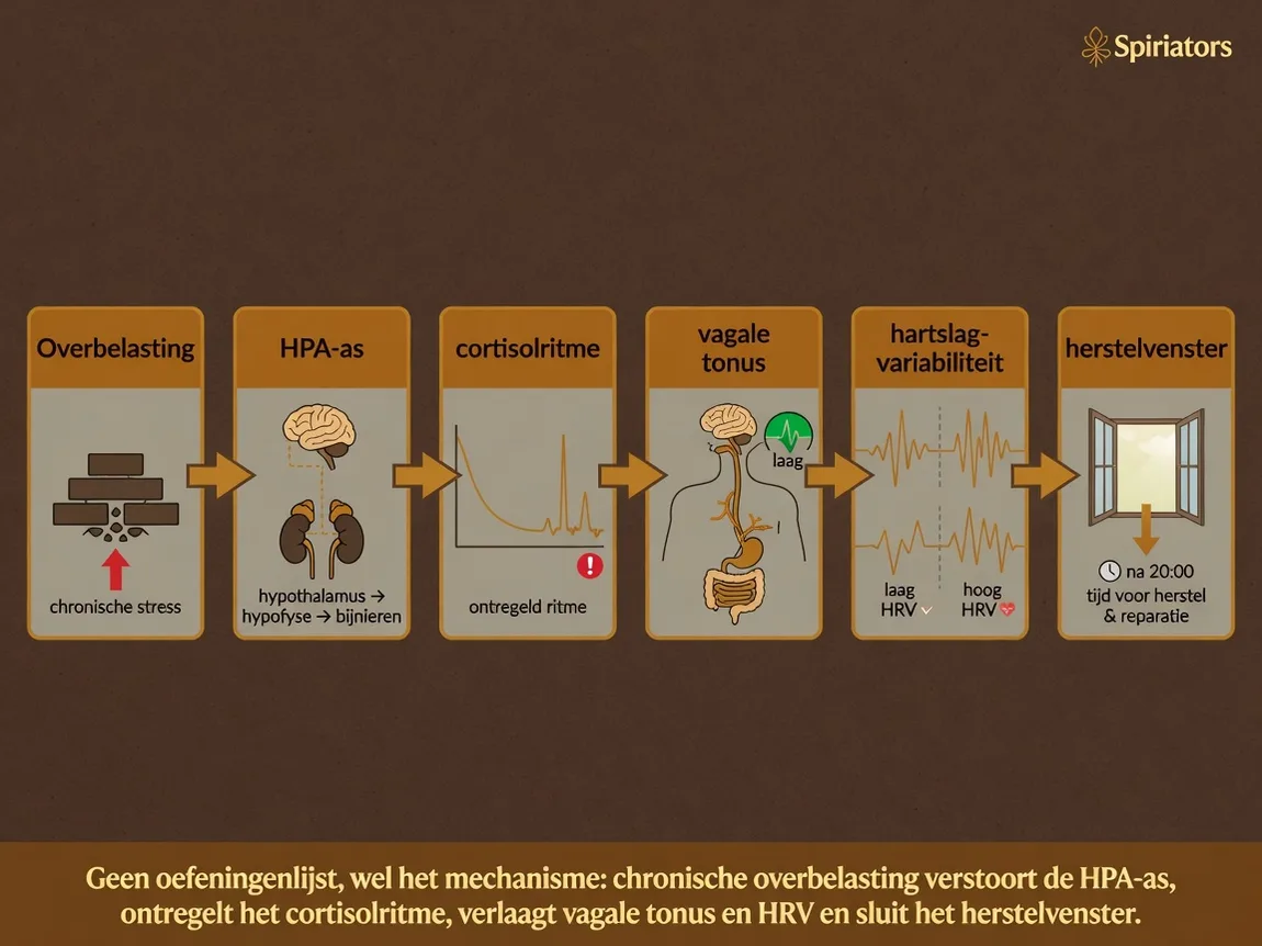 Infographic: Infographic in Spiriators-huisstijl, liggend, geen paars. Achtergrond aardbruin #372c23, lijnen ambe