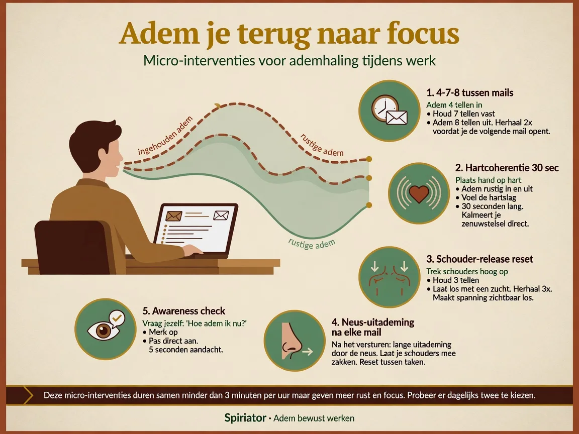 Infographic: Een infographic in Spiriators huisstijl (amber #a66b29, saliegroen #50957a, aardbruin #372c23, crème