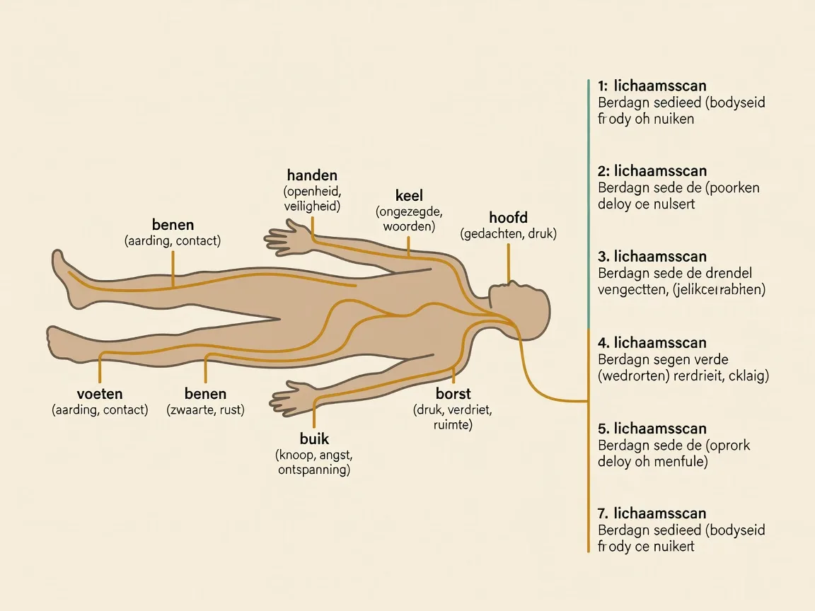 Infographic: Een stappenroute-infographic in Spiriators huisstijl (amber #a66b29, saliegroen #50957a, aardbruin #