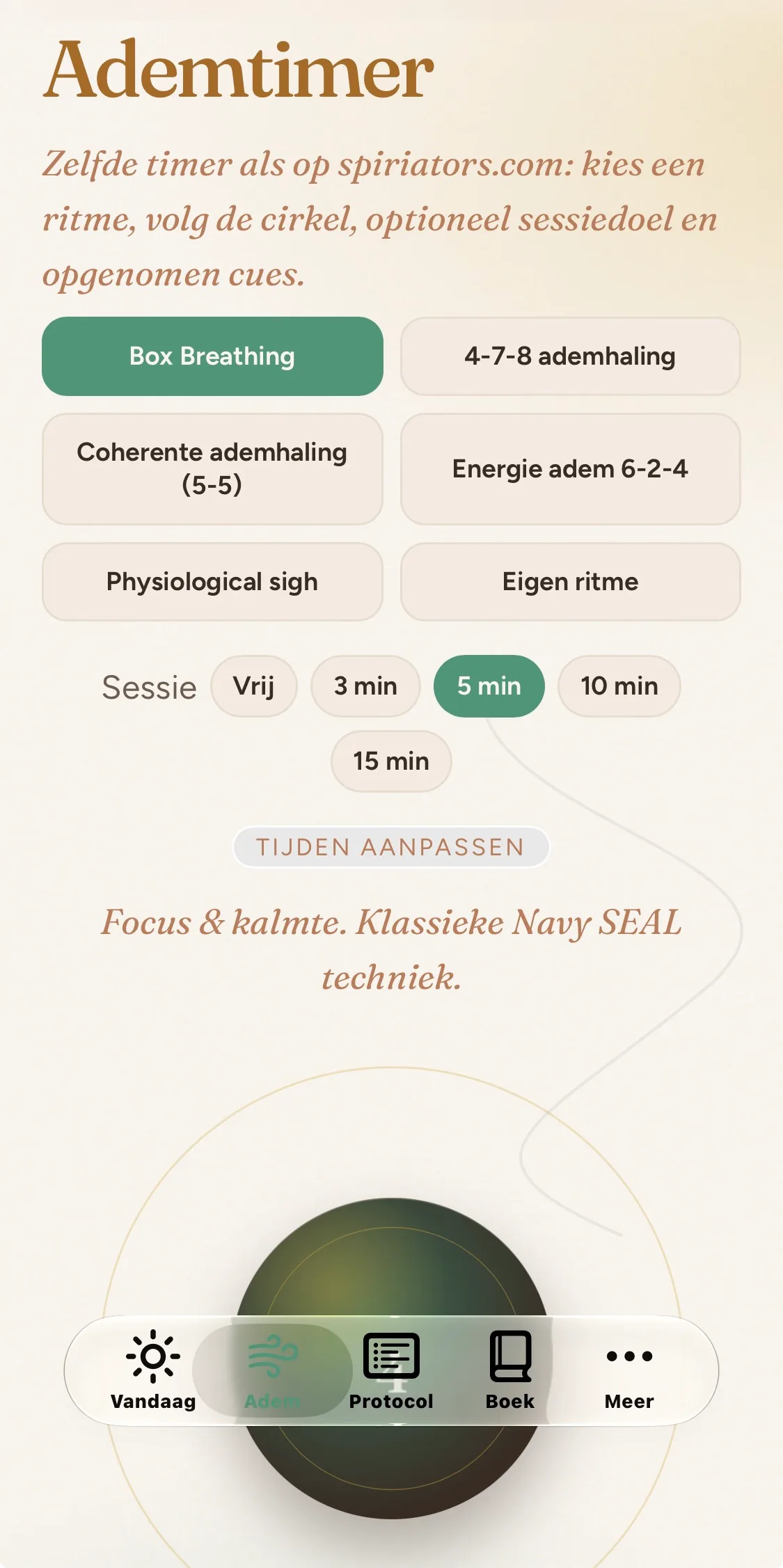Psoas Reset-app, ademtimer (beta)