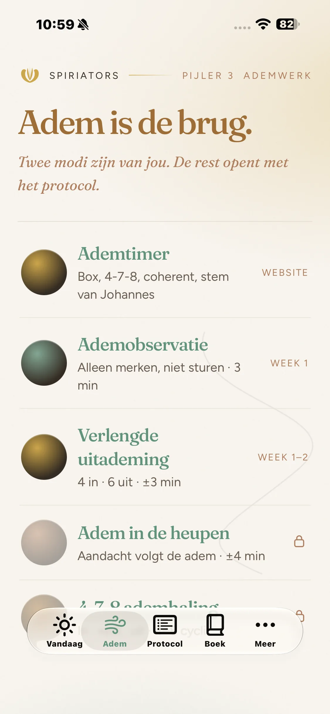 Psoas Reset-app, pijler Ademwerk (beta)