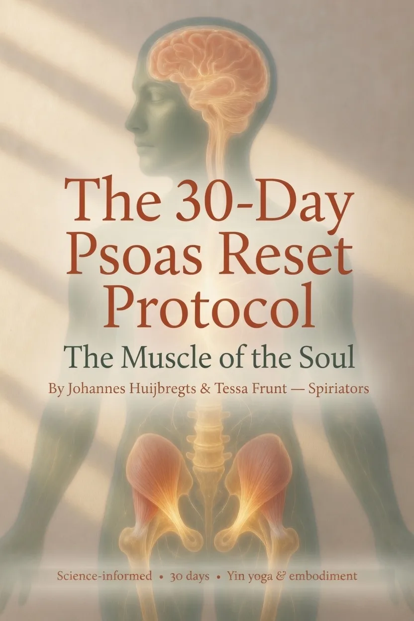 Cover of The 30-Day Psoas Reset Protocol — yin, breath and psoas handbook by Tessa Frunt and Johannes Huijbregts
